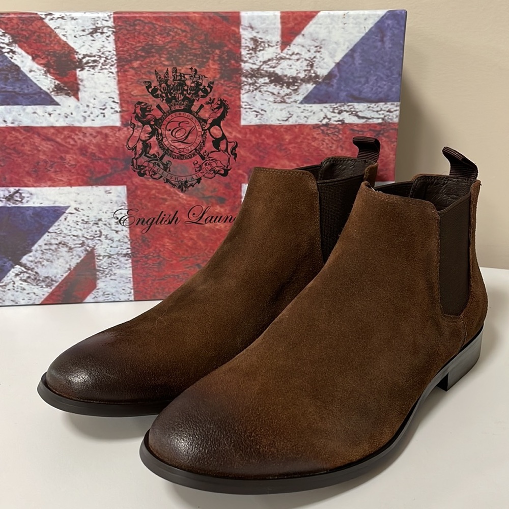 NEW English Laundry Mens Weldon Chelsea Boot In Brown - 8